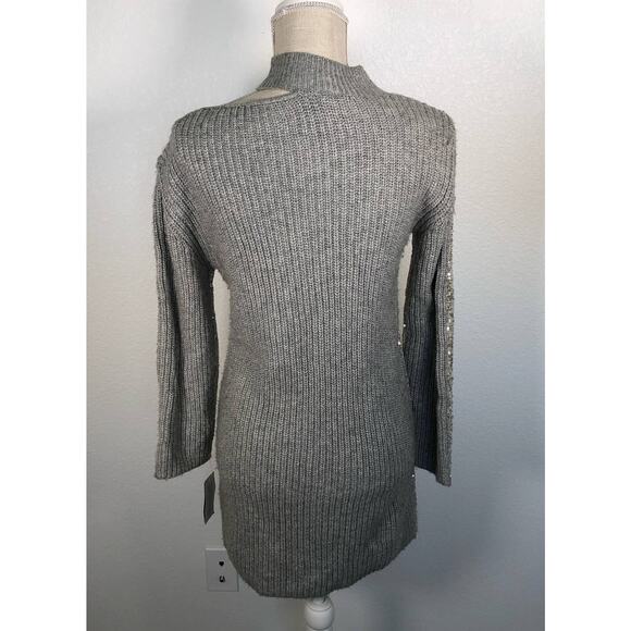 INC International Concepts Grey Sequin Tunic Sweater - XS - Picture 4 of 4